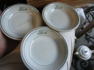 Rare 3 Bowls Sterling China Restaurant Ware Vintage Ford Motor Company Antique
