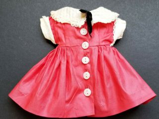 Vintage Sweet Sue Doll Dress Red Button Down White Collar Fits16 " Doll