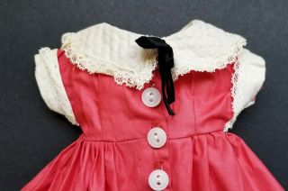 VINTAGE SWEET SUE DOLL DRESS RED BUTTON DOWN WHITE COLLAR FITS16 