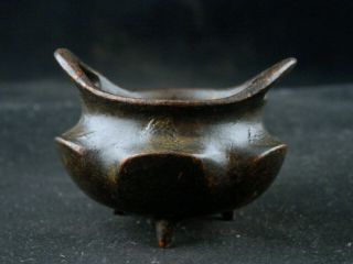 Good Quality Antique Chinese Ming Dy Bronze Lotus 2er Incense Burner W053