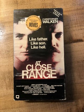 Rare Oop 1st Edition At Close Range Vhs Video Tape Christopher Walken Sean Penn