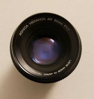 Rare Konica Hexanon 50mm F1.  7 Vintage Lens Near