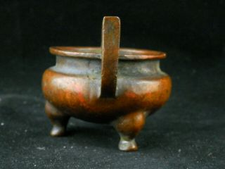 Unusual Antique Chinese Qing Dy Bronze 2Er Incense Burner T064 2