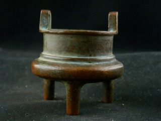 Antique Chinese Qing Dy Bronze 2er Incense Burner R091
