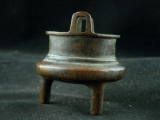 Antique Chinese Qing Dy Bronze 2Er Incense Burner R091 2