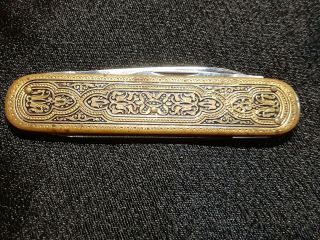 Vintage Rare German Solingen Rostfrei Max Weyde Brass Pocket Knife