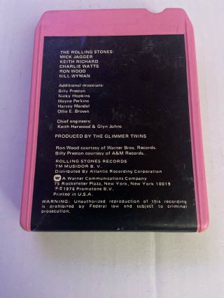 The Rolling Stones Black And Blue Rare 8 Track Tape