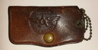 Rare Antique Leather " Flying " A " Oil & Greases  Veedol " Key Fob