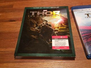 Thor The Dark World (Blu - ray,  3D Blu - ray) RARE LOKI TARGET SLIPCOVER) LIKENEW 3