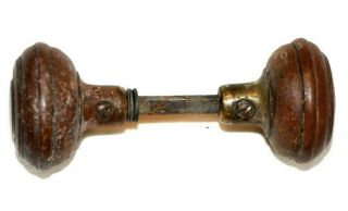 Antique Brass Door Knob Set Corbin Style Bullseye Victorian Design Restoration