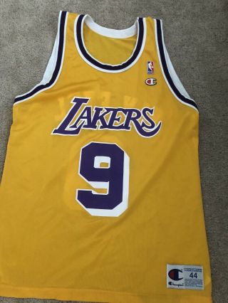 Rare Vintage Champion Los Angeles Lakers Nick Van Exel 9 Jersey Size 44