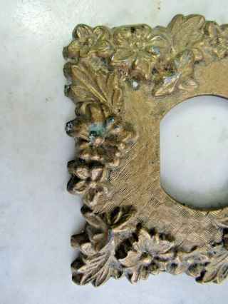 Vintage CSA Light Switch Cover Plate METAL GOLD FLOWERS FRENCH COUNTRY FARMHOUSE 3
