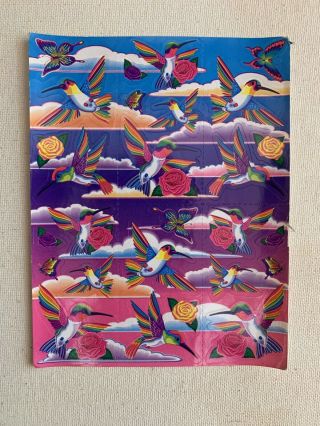 Rare/vintage Lisa Frank Sticker Sheet: Hummingbirds (s279)