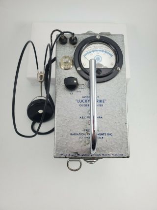 Rare " Lucky Strike " Model 106b Geiger Counter Precision Radiation Instrument Inc