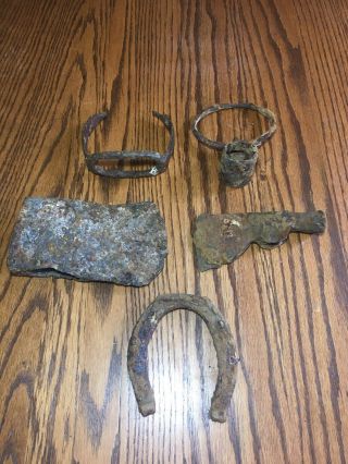 Antique 19th 18th Century Hand Forged Cast Iron Tool Axe Hatchet Civil War Era