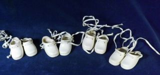 Vintage White Vinyl Slip On Clogs Doll Shoes 15 " Ideal Crissy Family Velvet Etc