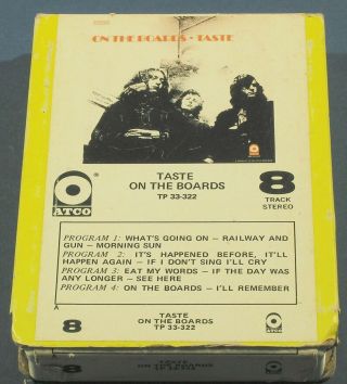 Taste On The Boards 8 Track Rare Blues Rock Rory Gallagher Slipcase Atco 1970