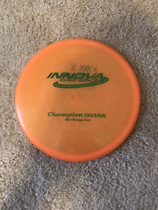 Rare Gummy Pfn Champion Shark Innova Disc Golf 176g 8/10 Ink On Bottom
