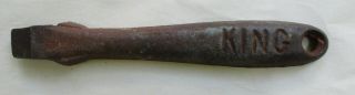 Antique Vintage King 17 Cast Iron Wood Coal Stove Lid Lifter Tool 7 3/4 "