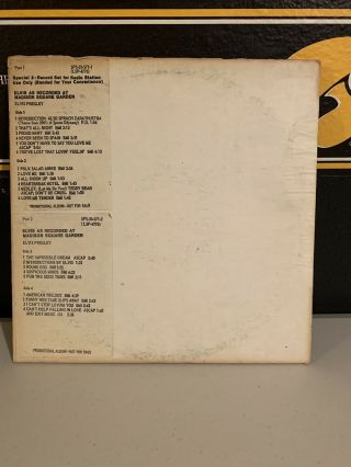 Elvis Presley White Label Promo (rare Dbl Lp) Madison Square Garden Rare