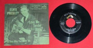 Elvis " Love Me Tender " 47 - 6643 Rca 1956 Release Rare Green Ps Vg/vg