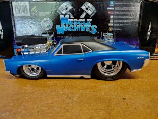 Muscle Machines 1966 Pontiac Gto Blue Slammed Custom Rare Costco Lmtd Ed 1/18