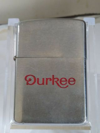Rare Vintage 1968 Durkee Zippo Lighter Great Graphics Flint
