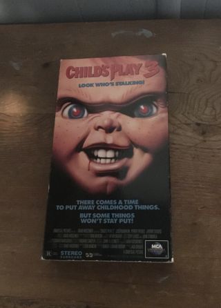 Childs Play 3 Rare Oop Htf Vhs Horror Vhs Slasher Killer Doll Chucky Slipcase