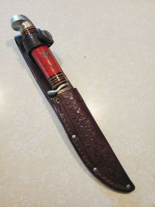 Rare Vintage Usa Hunt Master Spiegel Inc.  7.  5 " Hunting Knife; 4 " Steel Blade.