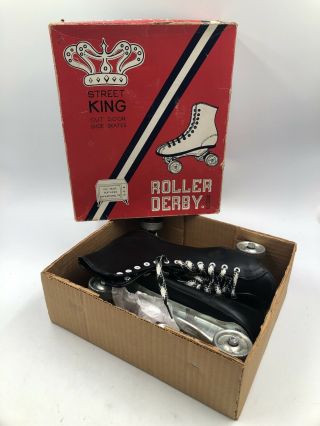 Vintage Roller Derby Street King Outdoor Rare Black Shoes Skates Size 8 Mens Usa