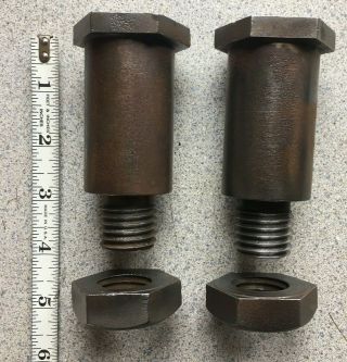 2 Antique 1 " Thread Hit Miss Stationary Gas Engine 6 Sided Bolts Steam Parts
