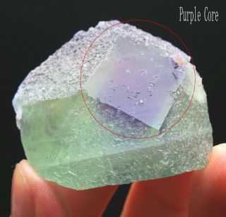 72g Rare Ladder - like Green‘Purple core’ Fluorite Crystal Mineral Specimen/China 3