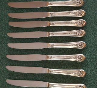 Set Of 8 Vintage Wm Rogers Is Jubilee Silverplate Dinner Knives,  9 1/8 ",  Ca 1953