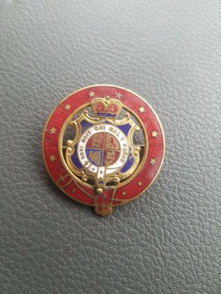 Rare Ww2 Era British Order Of The Garter Enamel Pin/badge