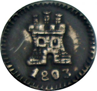 1803 México Medal Type 1/4 De Real Lion And Castle Very Rare ¡¡ No Coin ¡¡ Medal