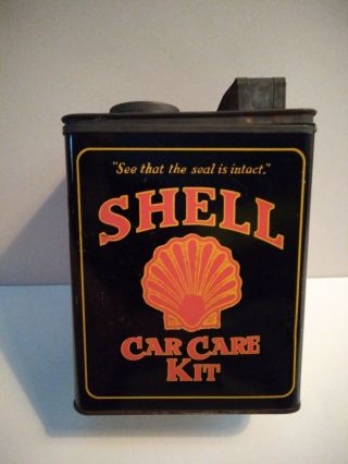 Vintage RARE Shell Car Care Kit Tin EMPTY,  Made In England 3
