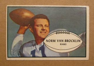 Vintage 1953 Bowman Football Norm Van Brocklin 11 Los Angeles Rams Rare