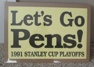 1991 Pittsburgh Penguins Man Cave Sign Let 