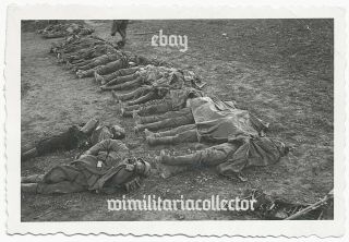 Rare Wwii German Photo Of Dead German Soldiers Awaiting Burial