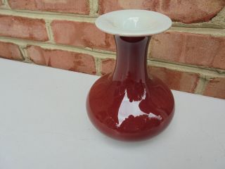 Vintage Chinese Pottery Oxblood Vase Sang De Boeuf 5 3/8 "