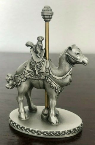 Rare Vintage Hudson Fine Pewter Schmid Carousel Horse Set Camel Statue Figurine