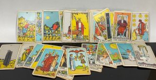 Vintage Rare Rider Waite Metaphysical Tarot Cards 53 Partial Deck