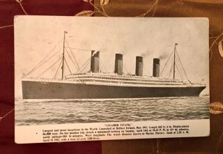 Titanic Postcard Stamp Postmark Rare White Star Line Maritime Disaster Nautical