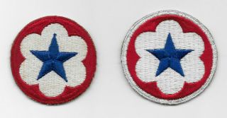 Two Ww2 Us Army Service Force Patches - 1 Usual,  1 Rare White Border - Us Army