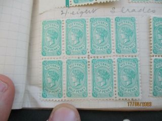 Victoria Stamps: 1/2d Green Block Of 8 - Rare (d158)