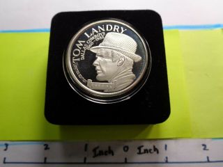 Tom Landry Dallas Cowboys Bowl Vi & Xii Champs 999 Silver Coin Rare Case