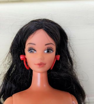 Vintage Superstar Steffie Barbie Doll Raven Black Hair Nude Mattel
