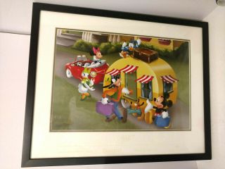 Rare Disney Lithograph Don Ducky Williams On Our Way To Disney Destinations Fun
