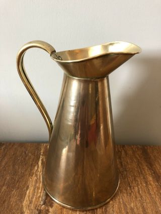 Antique Brass Water Jug Ewer Pitcher 10 Inches High Vase