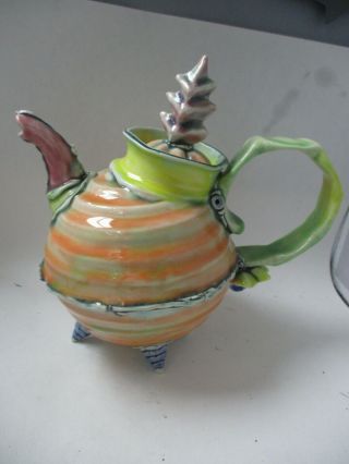 Rare Rebecca Harvey Ceramic Alice In Wonderland Teapot